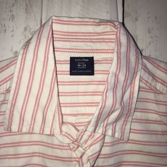 BABY GAP 18-24 mo 3 long sleeve top pink white stripe blue - Picture 6 of 12